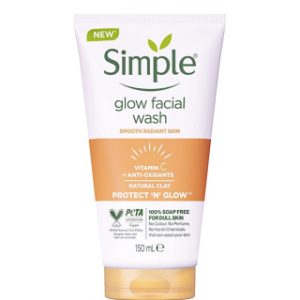 آخری سیمپل نارنجی خرید ژل شستشوی ویتامین C سیمپل مدل Glow Facial Wash حجم 150 میل | روشنکننده و شادابکننده پوست