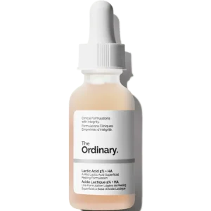 سرم لاکتیک اسید اوردینری The Ordinary Lactic Acid 5% + HA مناسب برای لایهبرداری ملایم، روشنتر شدن پوست و بهبود بافت و شفافیت آن