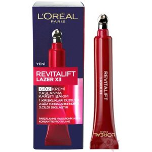 اصلی کرم خرید کرم دور چشم ضد چروک و لیفت Revitalift Laser 3X لورال L’Oréal، مناسب برای کاهش چروک و سفتکنندگی پوست دور چشم